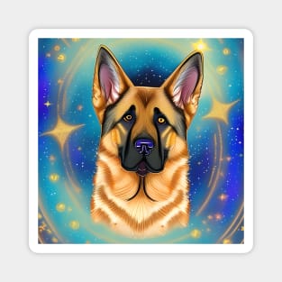 German Shepherd In Space Magnet