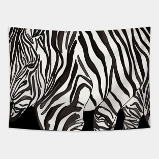 Modern Black And White Zebra Stripes Pattern African Wildlife Tapestry