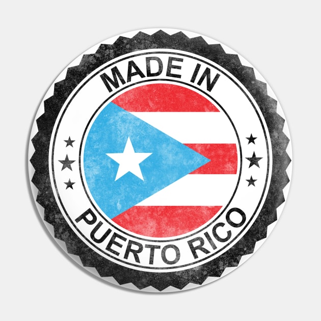 Made in Puerto Rico Grunge Style Pin by Pro Art Creation