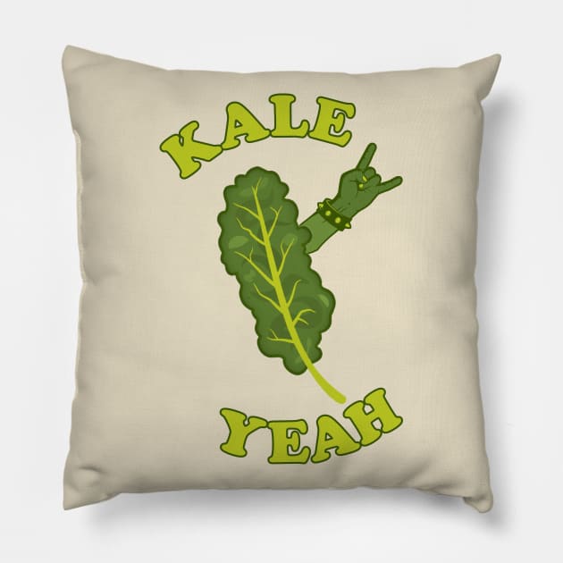 Kale Yeah ))(( Vegetable Vegetarian Vegan Kind-a-Style Pillow by darklordpug