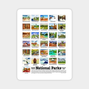 US National Parks I-Z, Watercolors Magnet