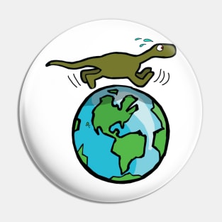 Dinosaur running on the earth Pin