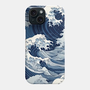 Ephemeral Crests: Hokusai Waves Reimagined Phone Case