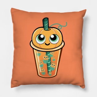 Pumpkin Boba Jellyfish Pillow