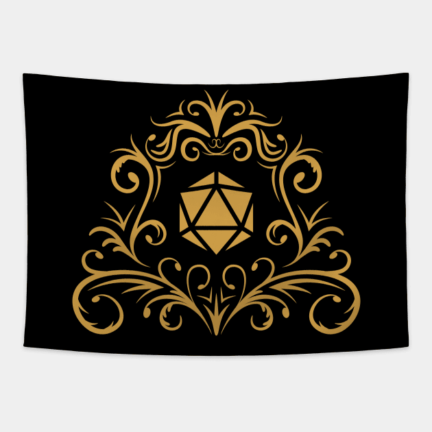 Tribal Polyhedral D20 Dice Tabletop RPG Gaming Tapestry by pixeptional