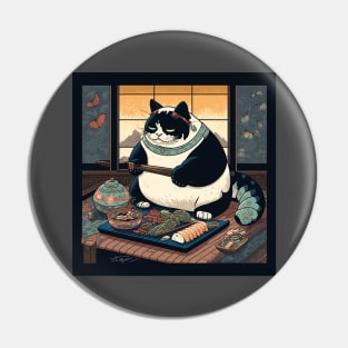 Tubby Kitty Eats Sushi Pt. 2 Pin