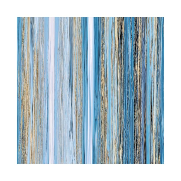 pastel blue turquoise white gold abstract striped pattern by katerina-ez