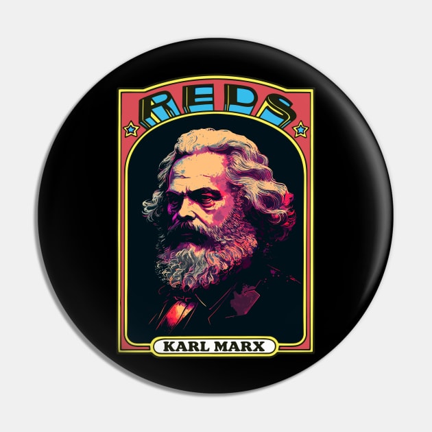 Karl Marx - Retro Communist Trading Card Pin by DankFutura