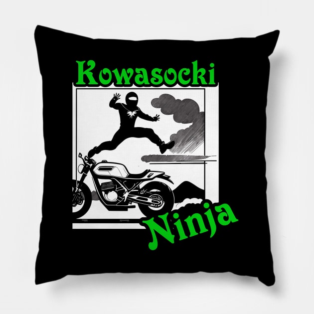 Kawasaki Ninja Pillow by Lit Birdy