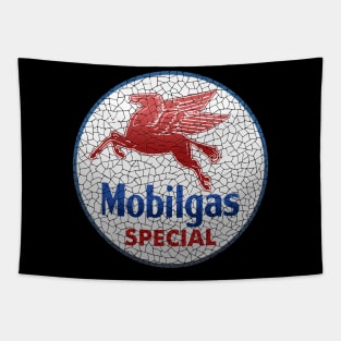 vintage oil mobil gas pegasus sign Tapestry