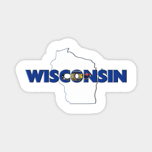 Wisconsin Colored State Letters Magnet