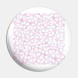 Cherry Blossom Outline Pink Pin