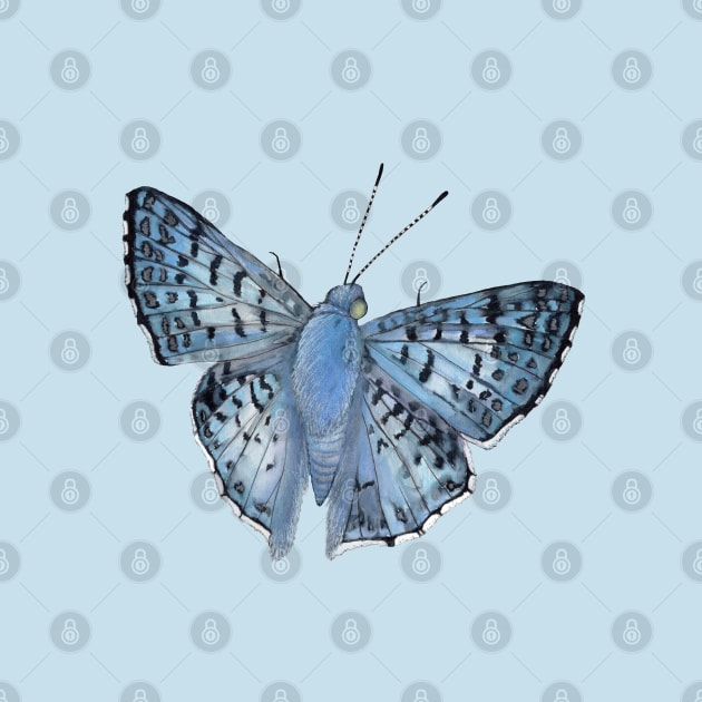 Blue Metalmark Moth by Heather Dorsch Creations