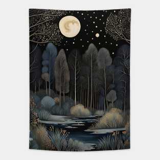 Night in the Forest Tapestry