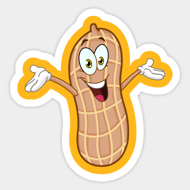 Peanut Cartoon - Peanut - Sticker | TeePublic Peanut Cartoon - Peanut - Sticker | TeePublic