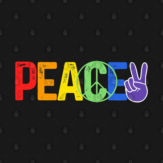 Peace Gay Flag Rainbow Colors LGBT Pride Month Shirt by Irene Paul