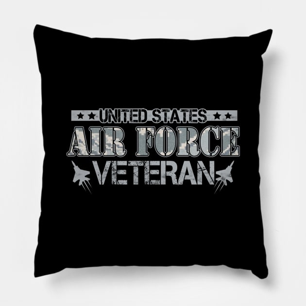 Air Force Veteran T-Shirt for Men or Women Pillow by Otis Patrick