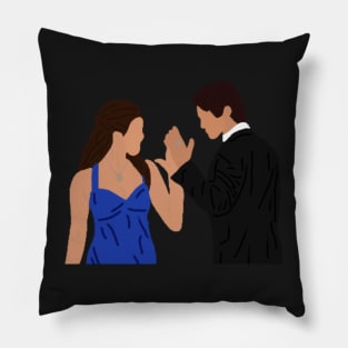 Elena & Damon: Miss Mystic Falls! Sticker Pillow