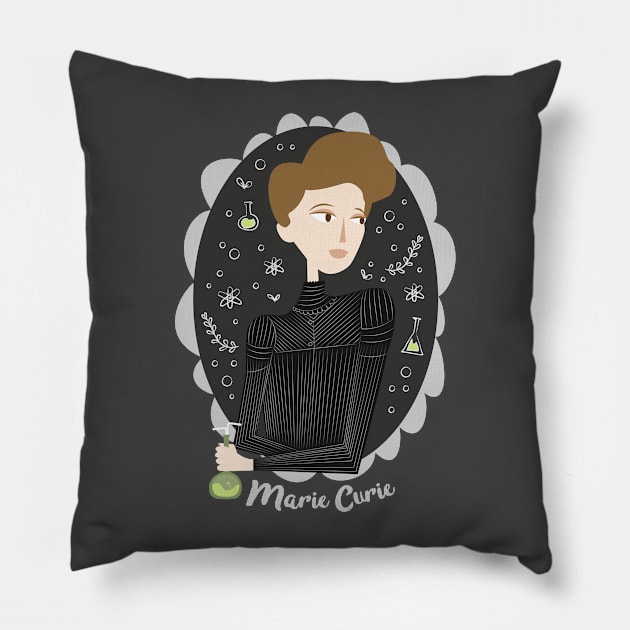 Women of Science: Marie Curie Pillow by Plan8