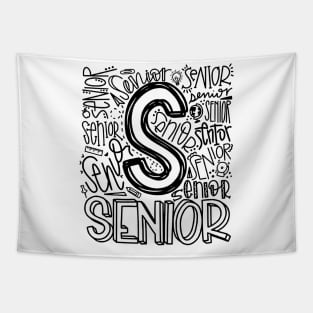 Senior Class of 2020 Typography Funny Quarantine Tapestry