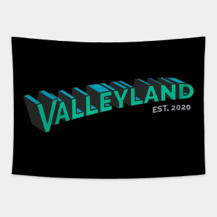 Valleyland Green and Blue Logo Tapestry