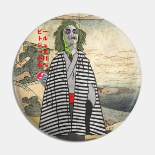 Beetlejuice goes to japan ukiyo-e Pin