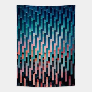 Pink/Blue Glitch #2 - Contemporary Exclusive Modern Design Tapestry