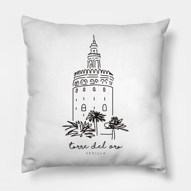 Torre del Oro | Gold Tower | Gold Tower Sevilla | Seville, Spain | Tradition | Travel | Traveling | Andalusia Pillow by Tropical Blood