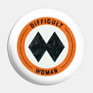 Difficult Woman - Double Black Diamond Skier Pin