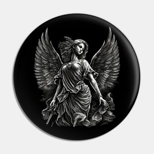 Angel statue in tattoo style | Original design of angel statue with tattoo elements Pin