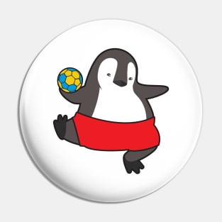 Penguin as Handball player with Handball Pin