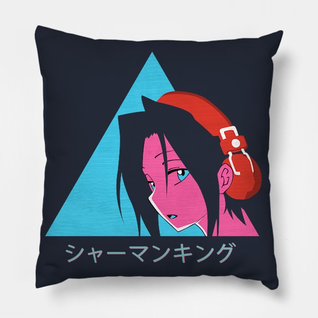 Shaman king - Yoh Asakura - Vaporwave Pillow by SirTeealot