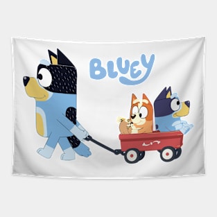 Bluey Bandit, Bluey, Bingo Wagon Ride Tapestry