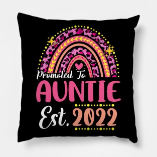 Promoted to Auntie Est.2022 Rainbow Aunt to Be New Aunt Pillow