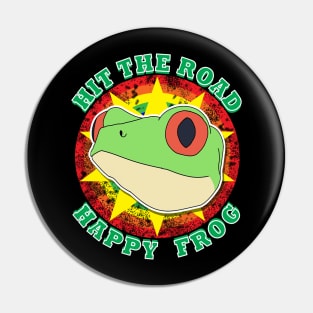 Hit The Road Happy Frog Pin