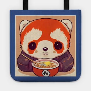 Kawaii Red Panda Eating Ramen Tote