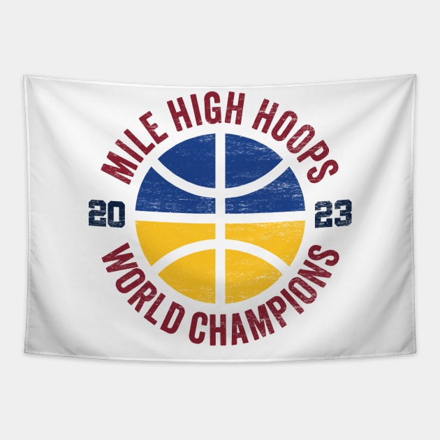 Denver Basketball: Mile High Hoops 2023 World Champions Tapestry by TwistedCharm