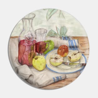 Still life of fruit and wine - Painting Pin