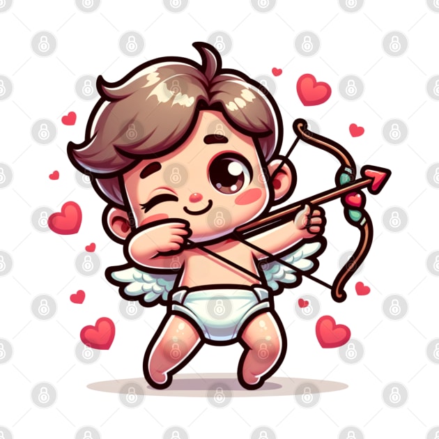 Dabbing Valentine's Day Cupid Celebration by Contentarama