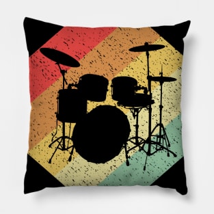 Retro Vintage 80s Drumming Gift For Drummers & Percussionists Pillow