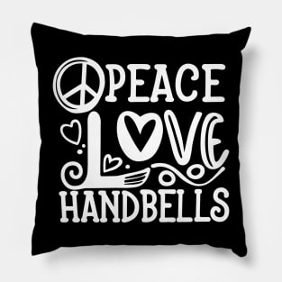 Peace Love Handbells Hearts Peace Design Pillow