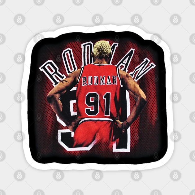 Dennis Rodman 91 - Rodzilla - Chicago Bulls Magnet by nicklower