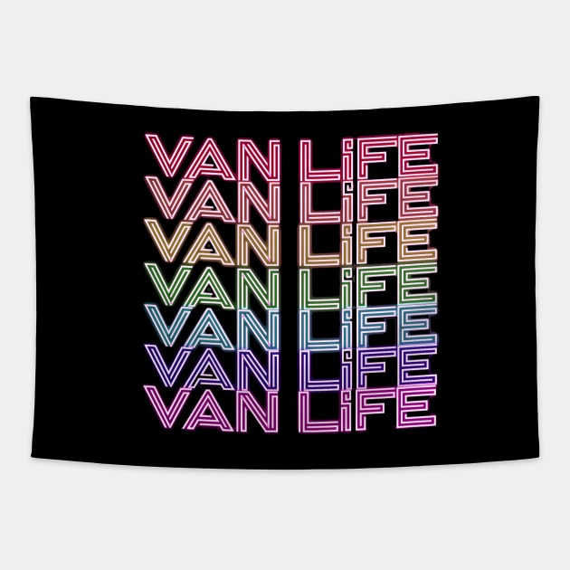 Van Life Neon Tapestry by Van Life Travel Adventure