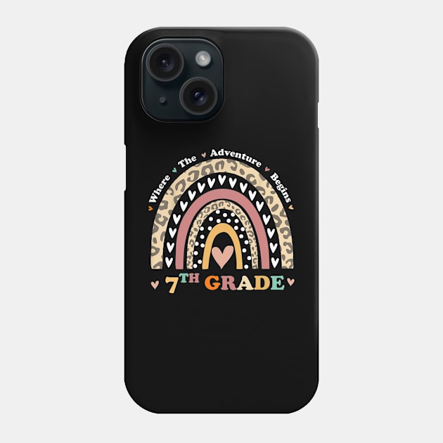 Back To School 7th Grade Where The Adventure Begins Rainbow Phone Case by Brodrick Arlette Store