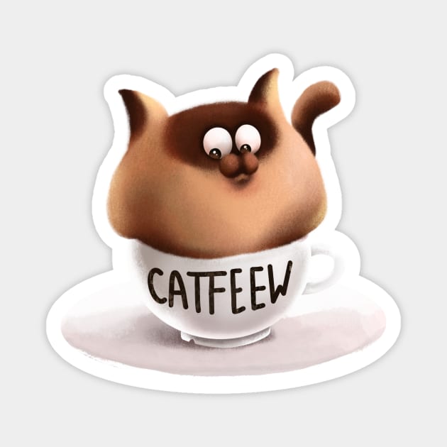 Dalgona Coffee Cat Magnet by Hameo Art