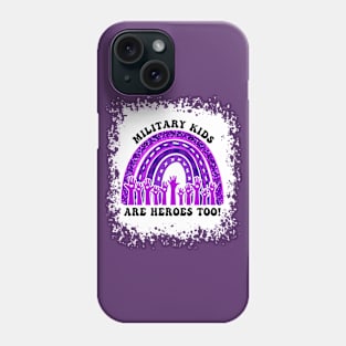 Military Kids Are Heroes Too Purple Up For Military Child Month Phone Case