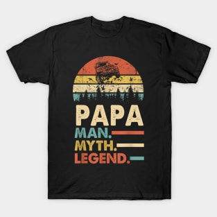 Mens Reel Cool Papa Fishing Papa Father's Day Gift Vintage - T