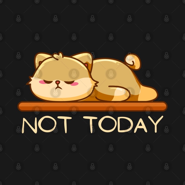 Lazy Cat Nope not Today funny sarcastic messages sayings and quotes by BoogieCreates