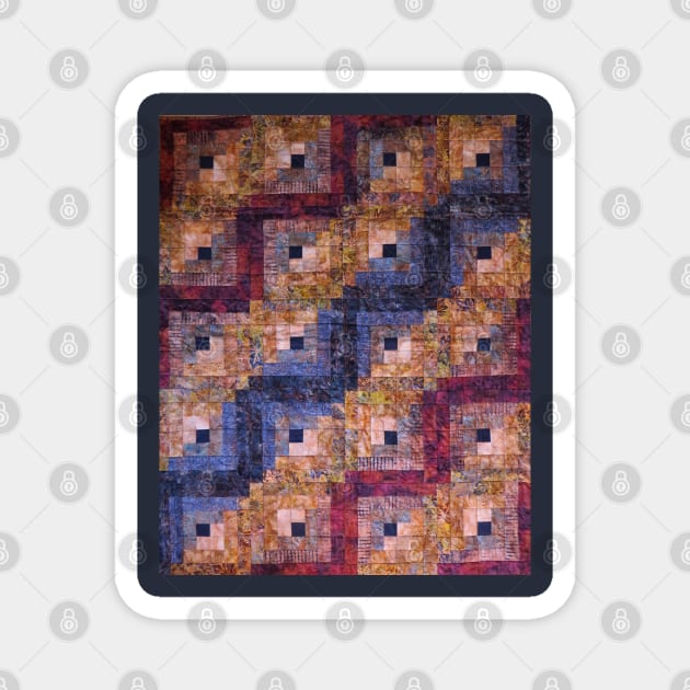 "Autumn Leaves" Log Cabin Quilt Magnet by JeanGregoryEvans1