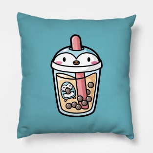 Bubble Tea with Cute Kawaii Penguin Inside Pillow